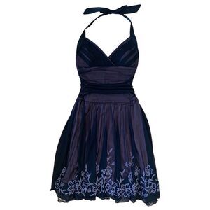 Black Mariposa Halter Neck Dress